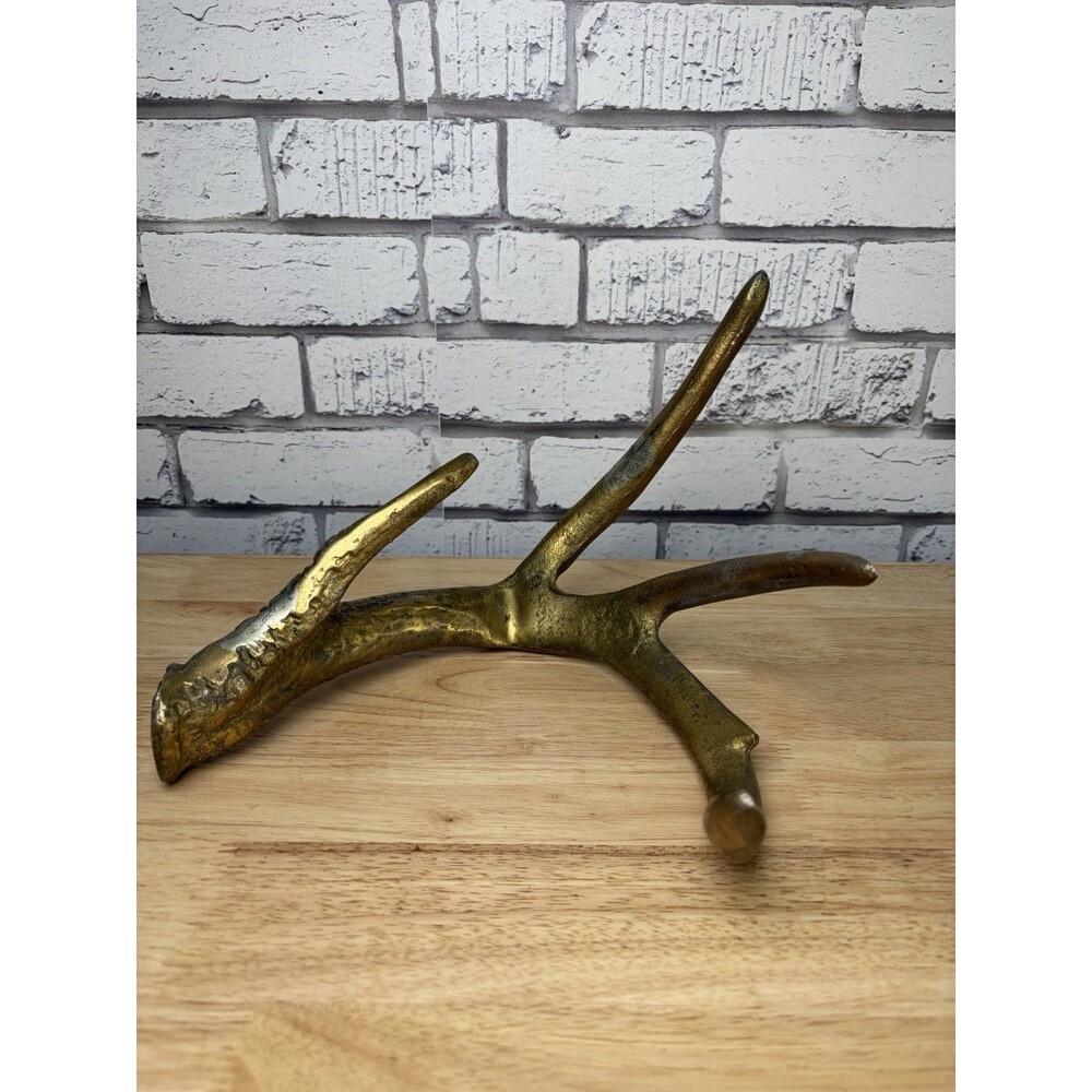 Brass Finished Deer Antler Decor Solid Cast Aluminum Cabin Decor Lodge Large